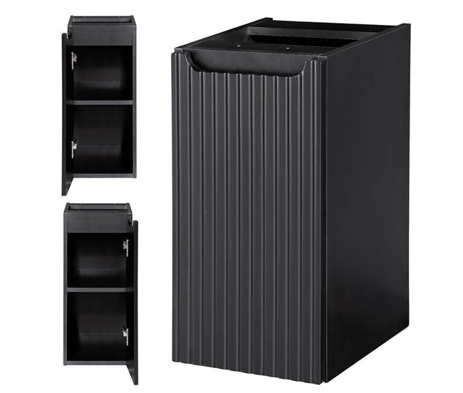 Mueble de baño bajo lavabo Newport con puerta 30 Negro/ Madera