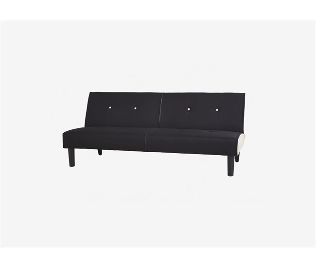 Sofá 2 plazas convertible en cama RIO color negro Negro