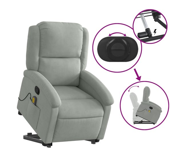 Sillón Reclinable De Masaje Elevable Amarillo