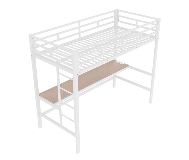 Cama alta para niños 94x204 Blanco