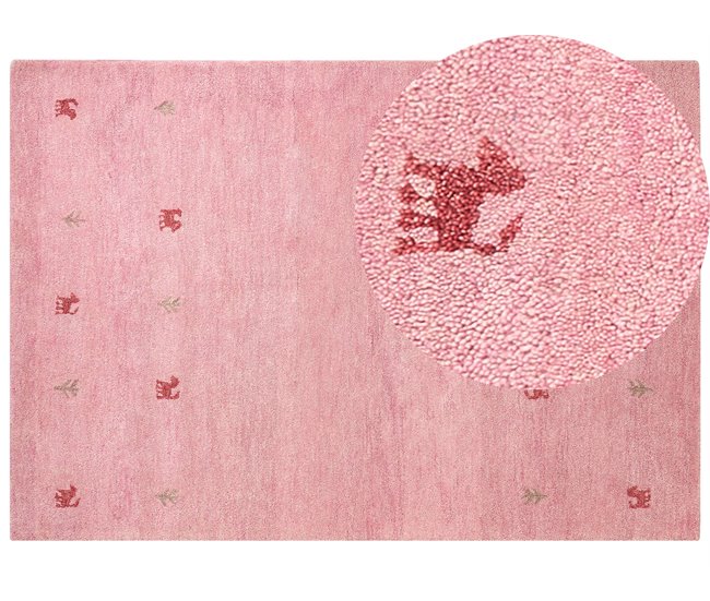 Beliani Alfombra de pelo corto YULAFI 160x230 Fucsia