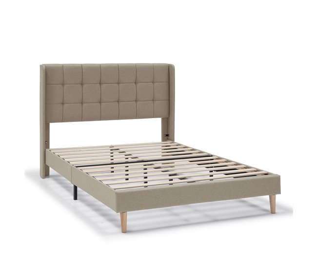 Estructura de Cama tapizada Esther 90x190 Beige