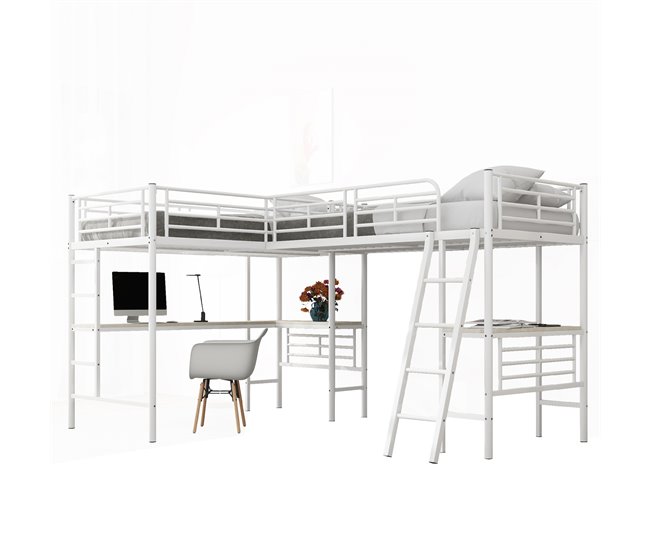 Cama alta para niños 206x298 Blanco