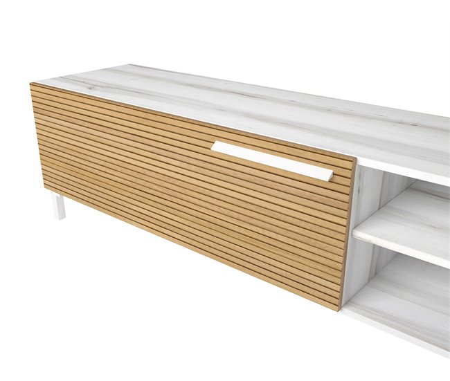Compacto tv ONTARIO 240cm Blanco/ Madera