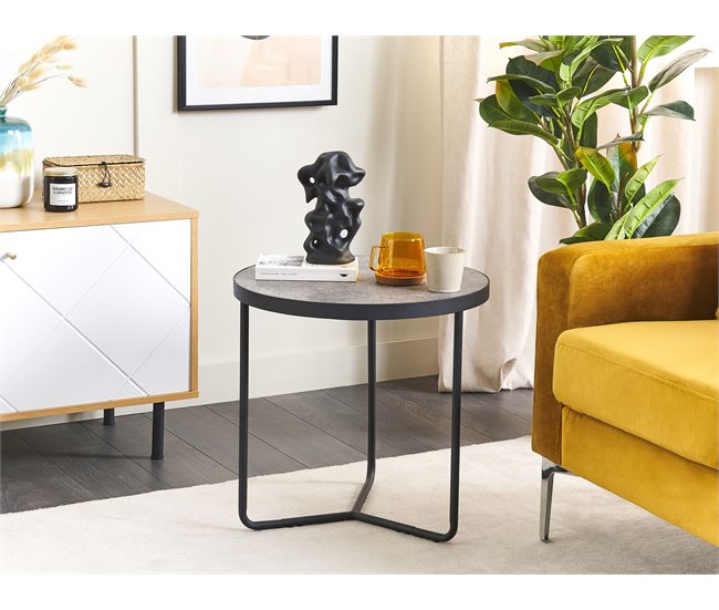 Beliani Mesa auxiliar MELODY Gris