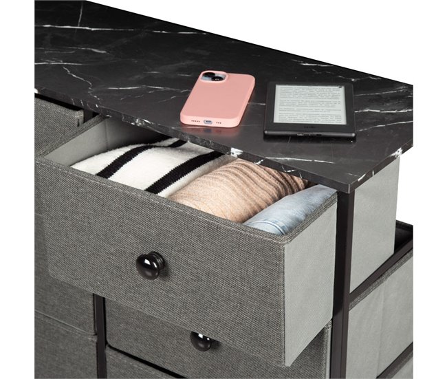 Max Home Cómoda 6 cajones de tela 80 Negro