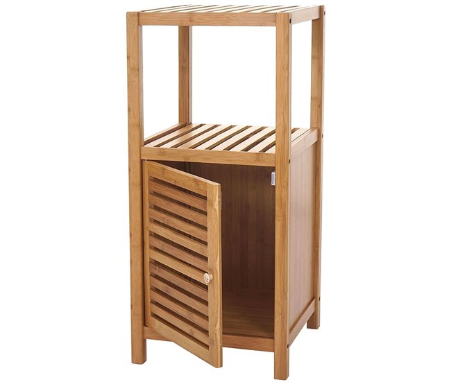 Mueble de baño de bambú mueble estantería SDB04021 Marron Claro