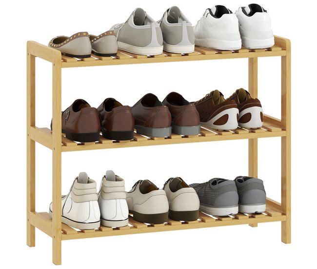 Estantería de Zapatos Bambú HOMCOM, hogar - muebles de recibidor Marron