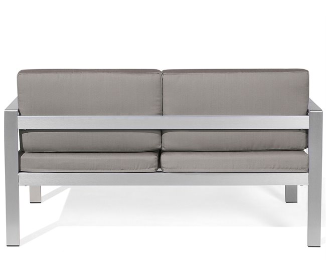 Beliani Banco Aluminio SALERNO 142x70 Gris
