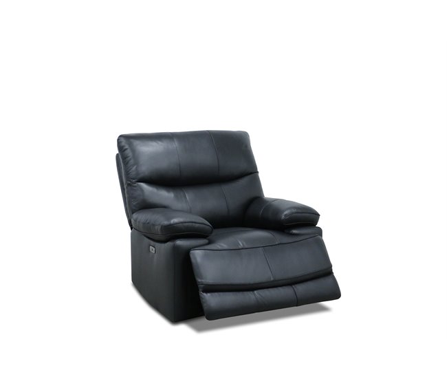 Sillón MASTER relax eléctrico de piel Negro