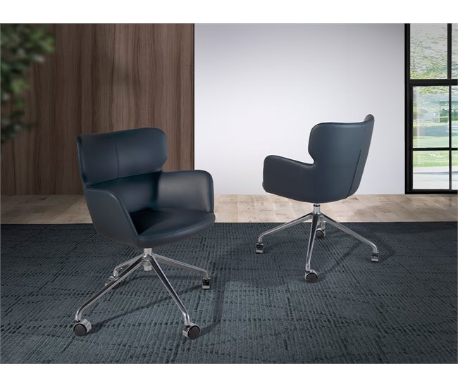 Silla oficina giratoria polipiel azul Azul