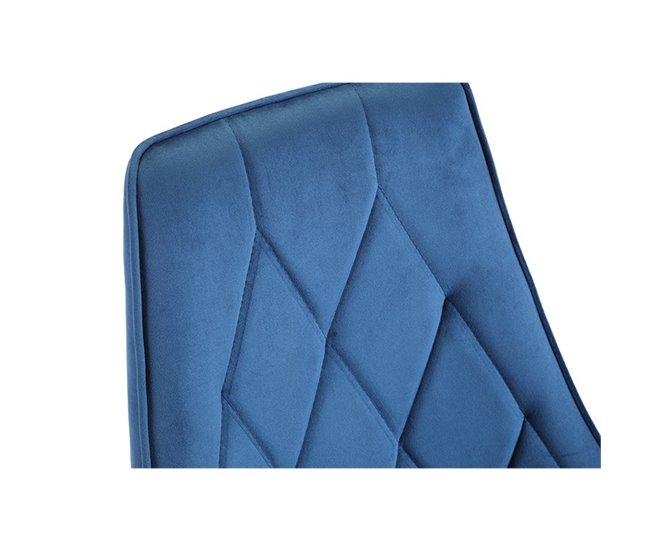 4x Silla tapizada capitoné de terciopelo SJ.054 Azul Marino