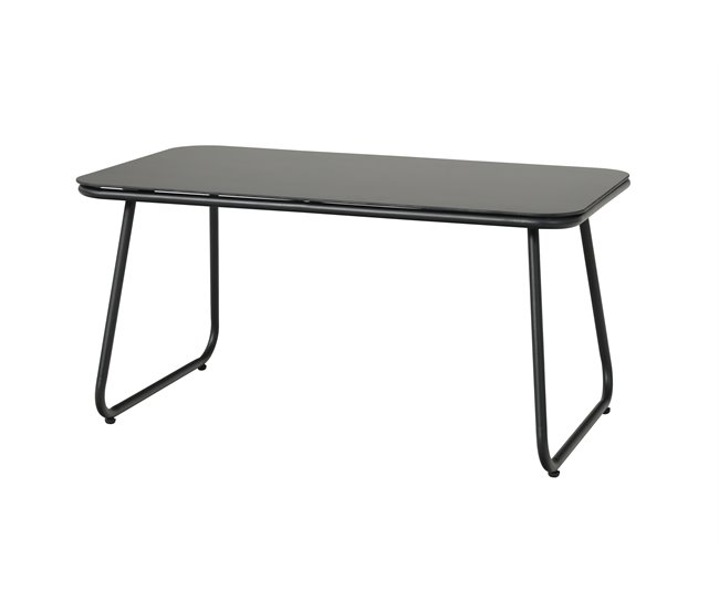 Set jardín con sofa 2 plazas 2 sillones y mesa de centro KELLY Gris Oscuro