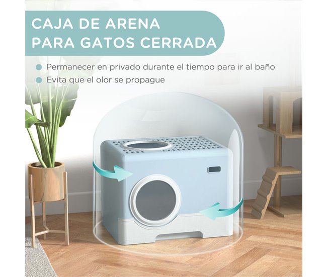 Arenero para Gatos PP PawHut, mascotas - accesorios para gatos Azul