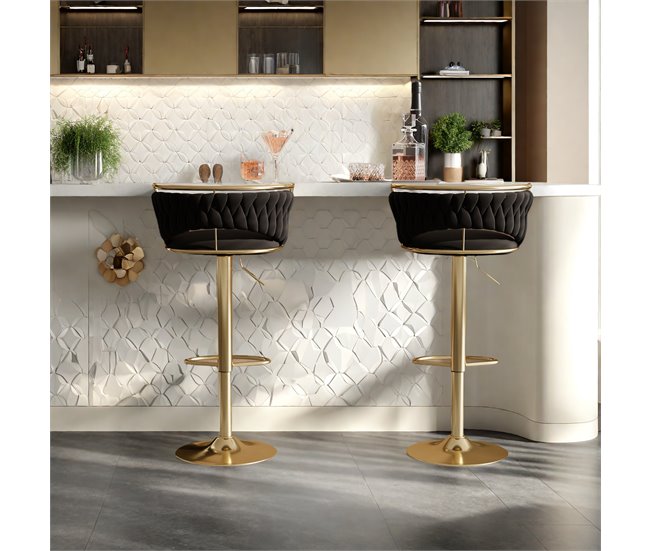 2 sillas de comedor regulables en altura Negro
