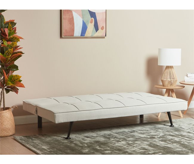 Beliani Sofá cama Poliéster HASLE Beige