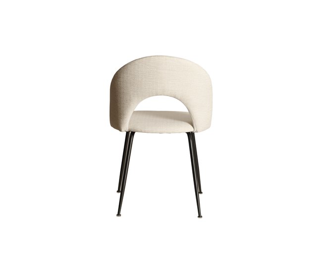 Silla de comedor tapizada en tela RITA Blanco