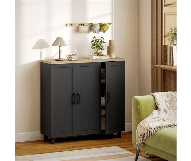 Aparador Melamina de Madera HOMCOM, hogar - muebles de comedor Negro