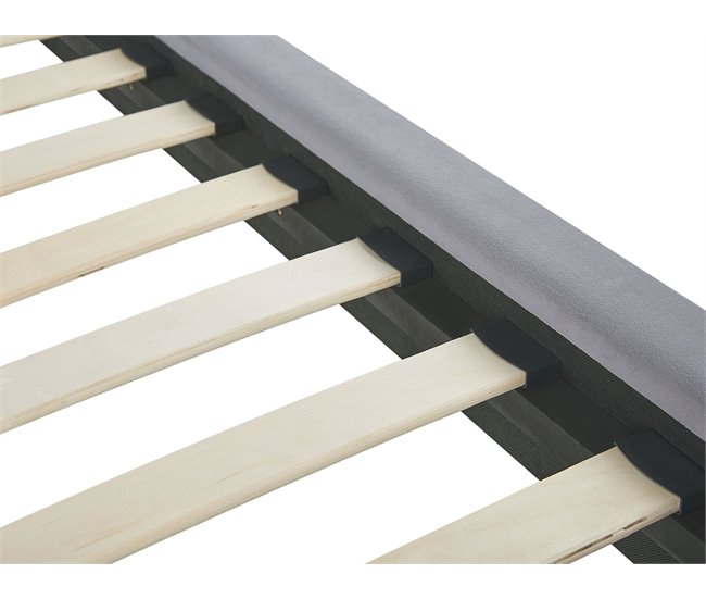 Beliani Cama con somier Terciopelo FORBACH 194x218 Gris