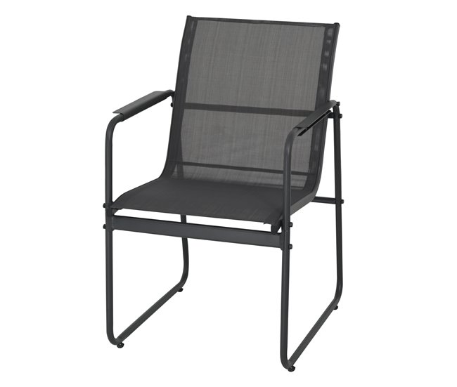 Set de jardín ARDEN con mesa y 6 sillas color gris Gris Oscuro