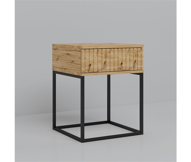 Mesita STYLE 40cm un cajón Roble
