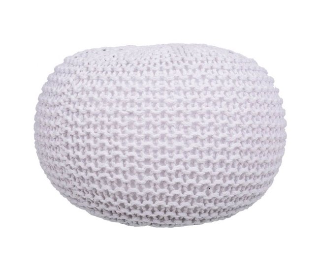 Puff de algodón trenzado Blanco
