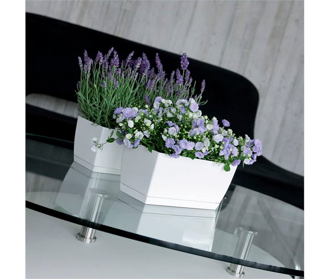 2x Jardinera de plastico Coubi Case P Blanco