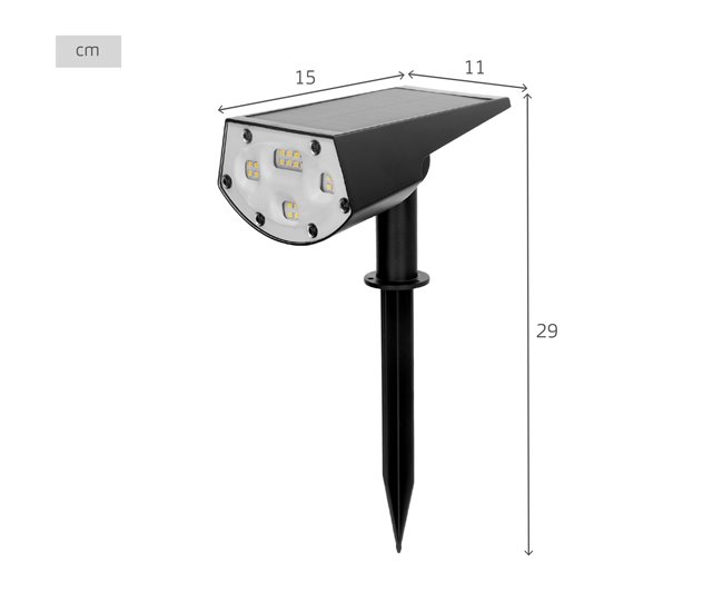 Aktive Foco solar LED 5-10 lúmenes diseño 2 en 1 Negro