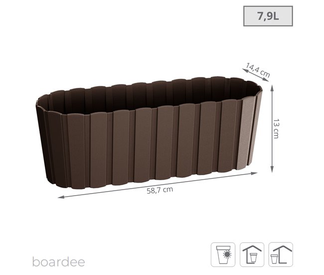 Jardinera para balcón BOARDEE BASIC 7,9L Marron