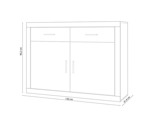 Aparador Nuka 120 Gris Oscuro