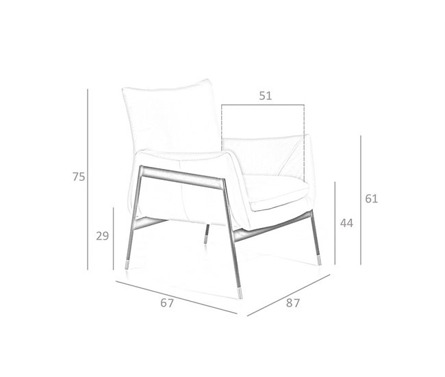 ANGEL CERDA Sillón piel marrón Marron