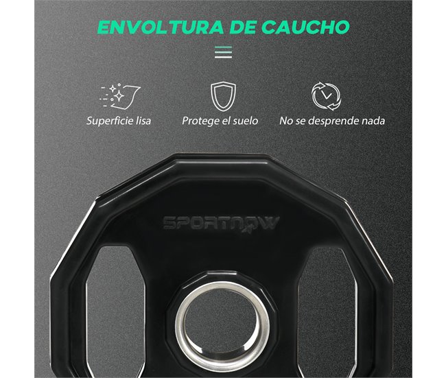 Discos de Pesas Metal, Caucho SPORTNOW, deportes y ocio - pesas Negro/ Gris