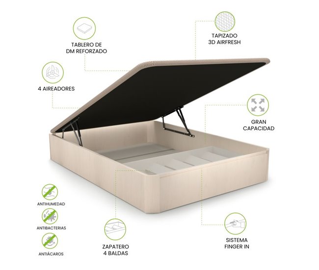 Canapé Luxury Plus 3D 135x190 Blanco Veta