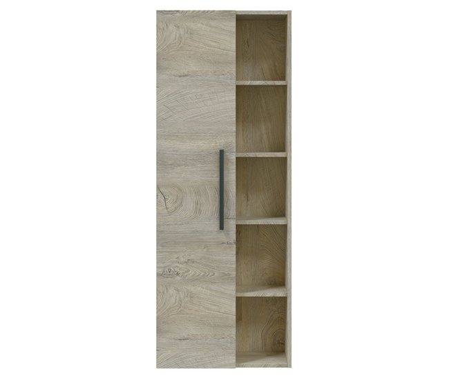 Armario baño Alise 1 puerta 5 huecos, Alaska, 135 cm Madera