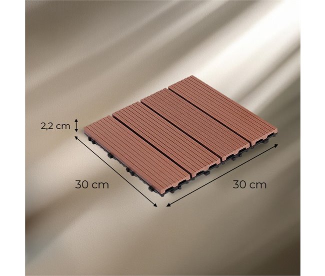 YOEVU - Set de 11 baldosas ensamblables WPC Marron