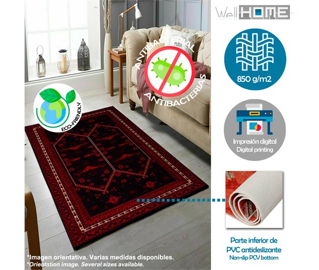 Alfombra De 100 X 150Cm 150x100 Azul Claro