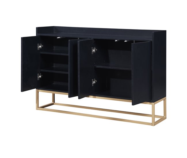 Aparador, 4 puertas, mueble comedor, comedor, sala, cocina 120 Negro