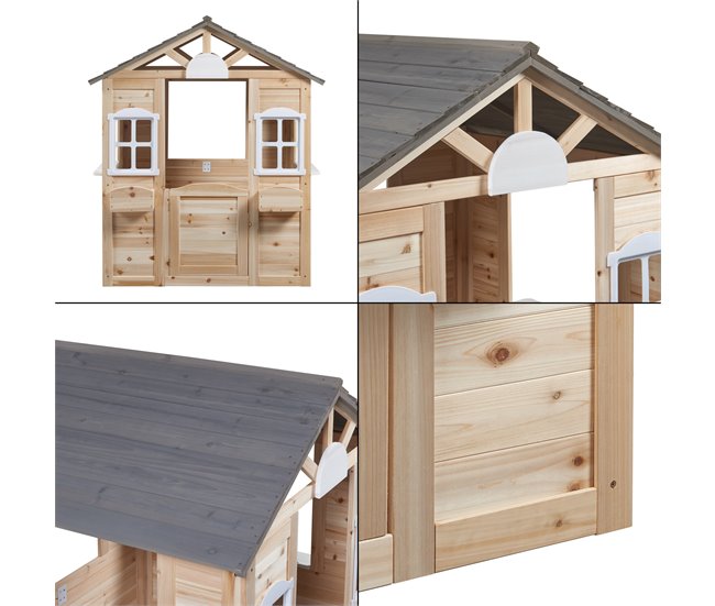 Casita infantil Acciano madera de abeto [casa.pro] Natural