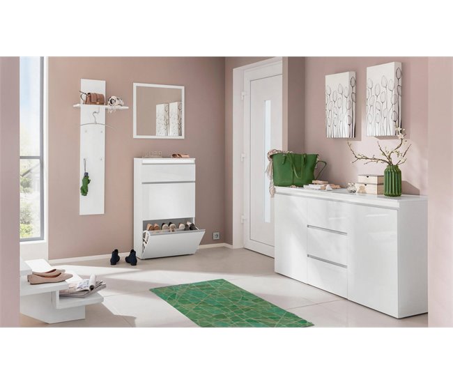 Aparador efecto madera 150 Blanco Brillo