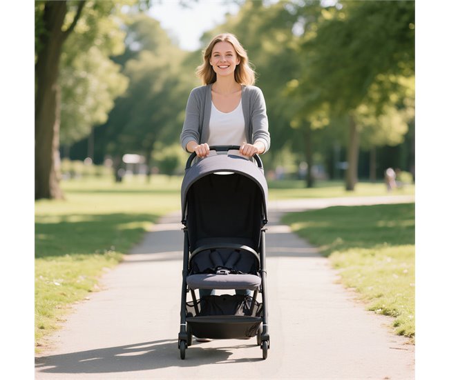 Carrito para Bebé Tela Catiónica, Metal AIYAPLAY Gris