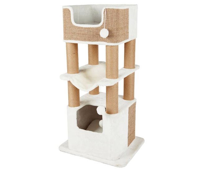 Poste Rascador para Gatos TRIXIE Natural/ Blanco