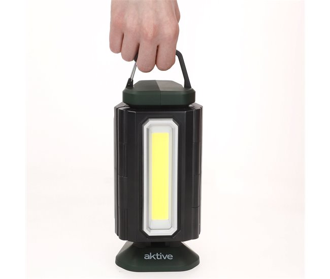 Aktive triple foco LED exterior 3 en 1 USB y powerbank 1500 lúmenes Negro