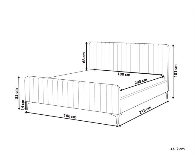 Beliani Cama Bouclé LUNAN 186x215 Gris