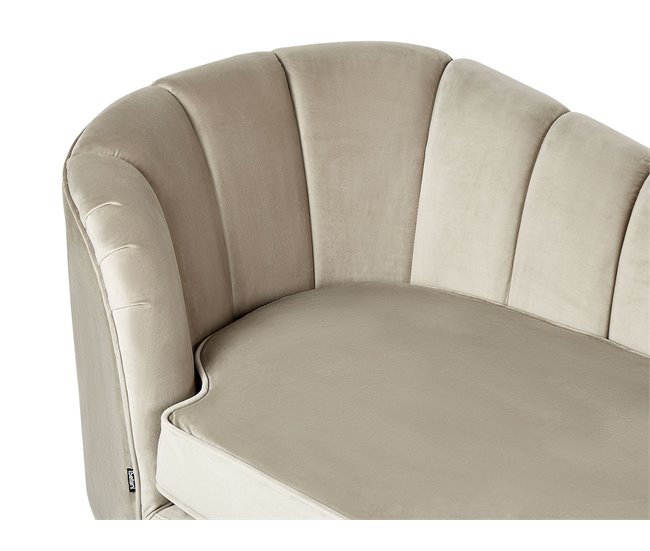 Beliani Chaise longue izquierdo Terciopelo ALLIER Beige