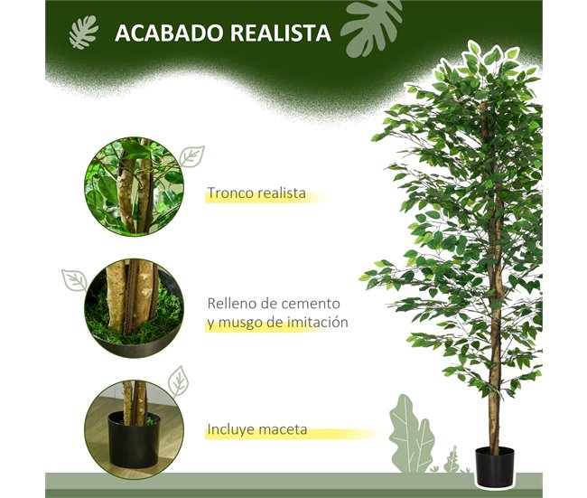 Planta Artificial PEVA HOMCOM, hogar - decoración Verde