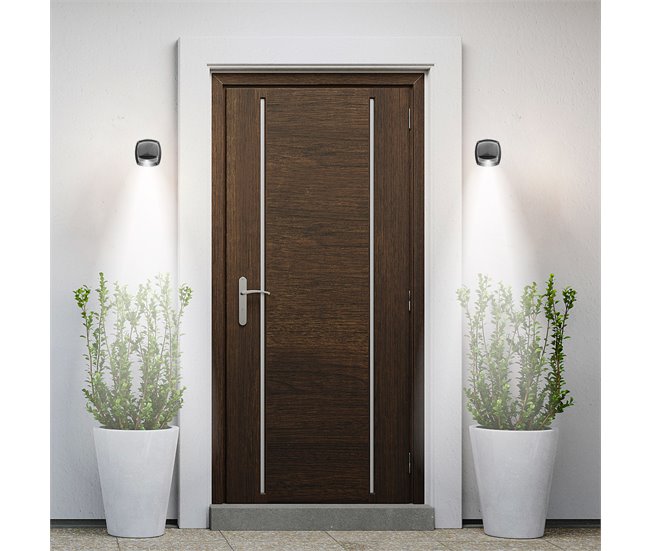 Aktive Set de 12 apliques solares LED 3 lúmenes IP44 Negro