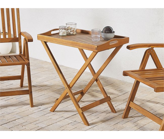 Beliani Mesa auxiliar JAVA Marron