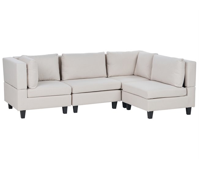 Beliani Sofá esquinero Poliéster UNSTAD Beige