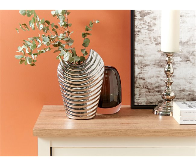 Beliani Jarrón decorativo ECETRA Gris