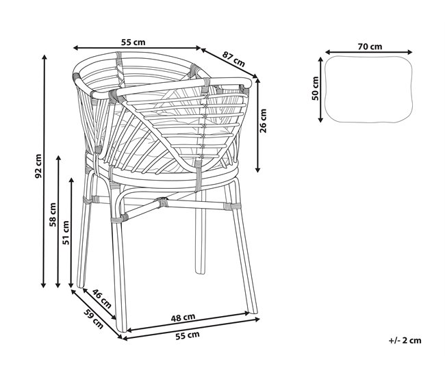 Beliani Moisés Ratán GRUISSAN Natural